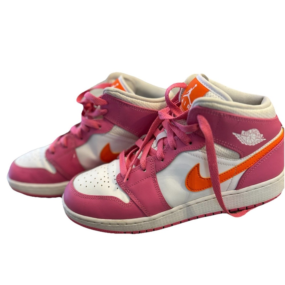 Nike Air Jordan 1 Mid GS Size‎ 7Y Pinksicle Safety Orange White DX3240-681